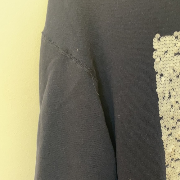 Sandro Paris Sweater Navy with Sequin Trim Size 1 - Picture 5 of 8